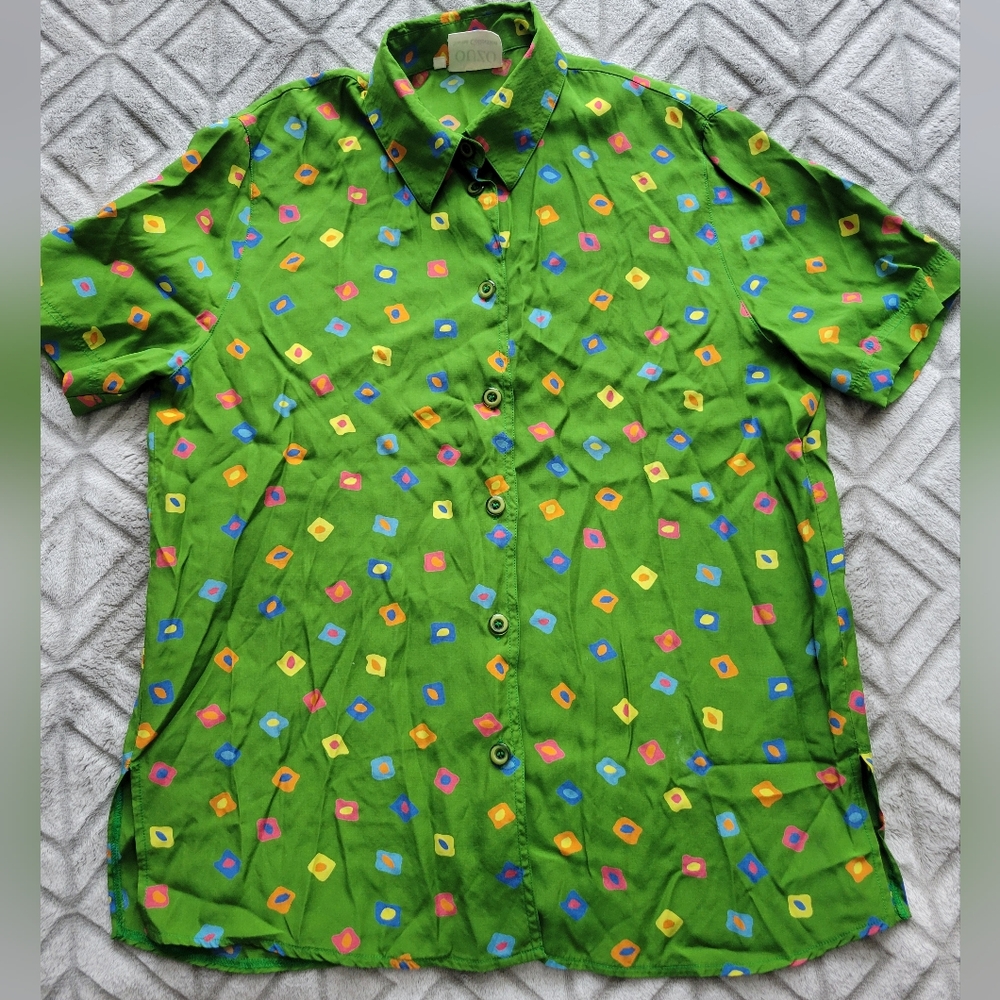 Men's Green Patterned Shirt size 40 or M